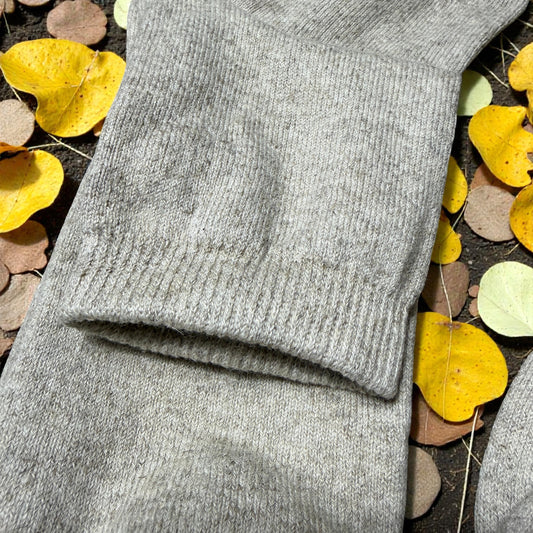 Linen Crew Socks, Unisex Linen Blend, Natural Gray