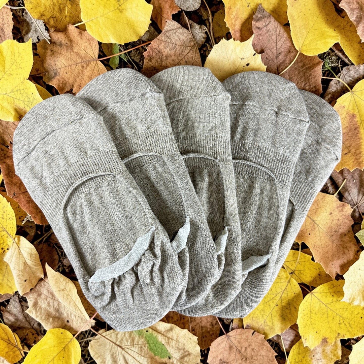 Linen No-Show Socks (Linen Blend) — Natural Gray