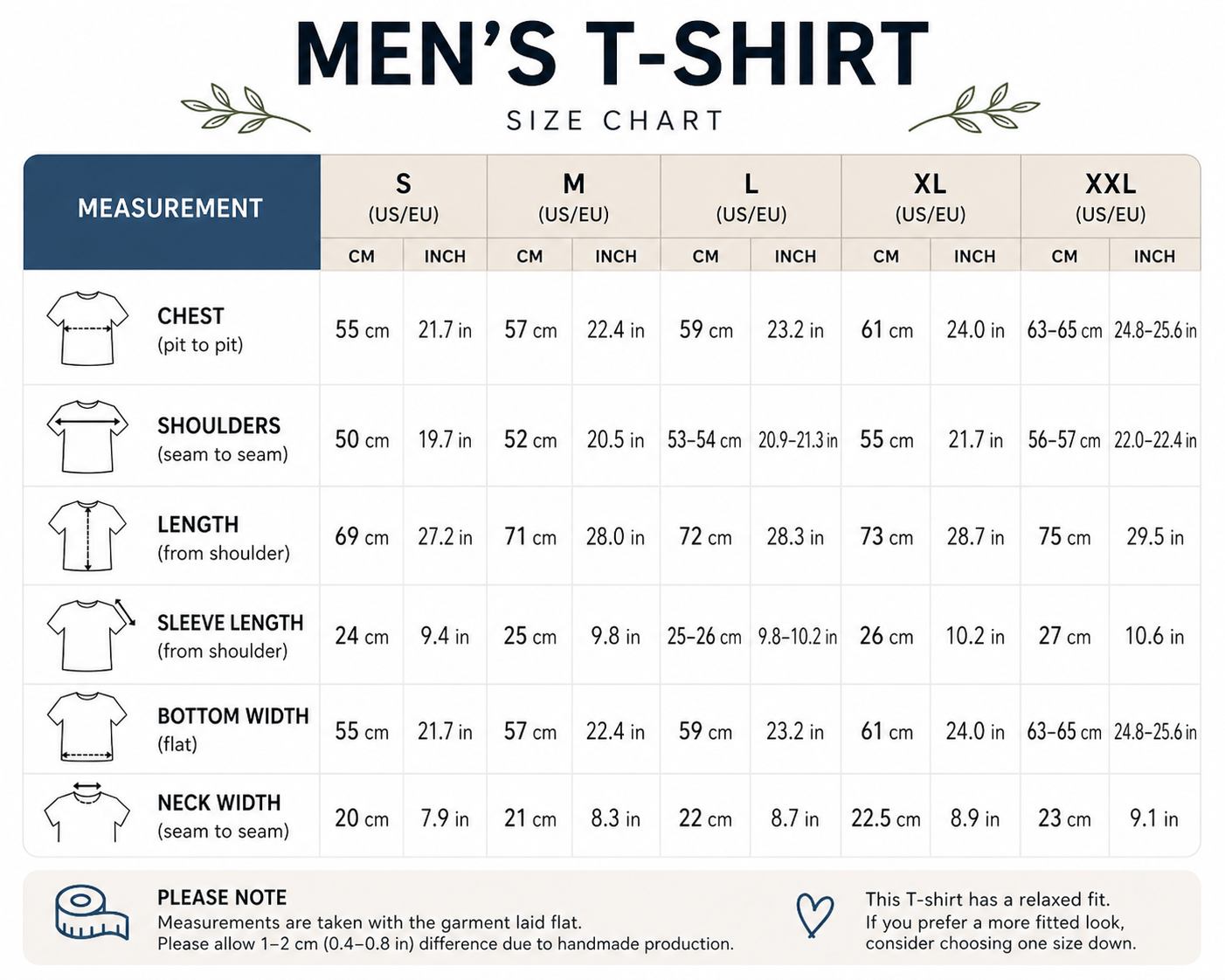 Men’s Natural Beige Hemp Cotton Oversized T-Shirt