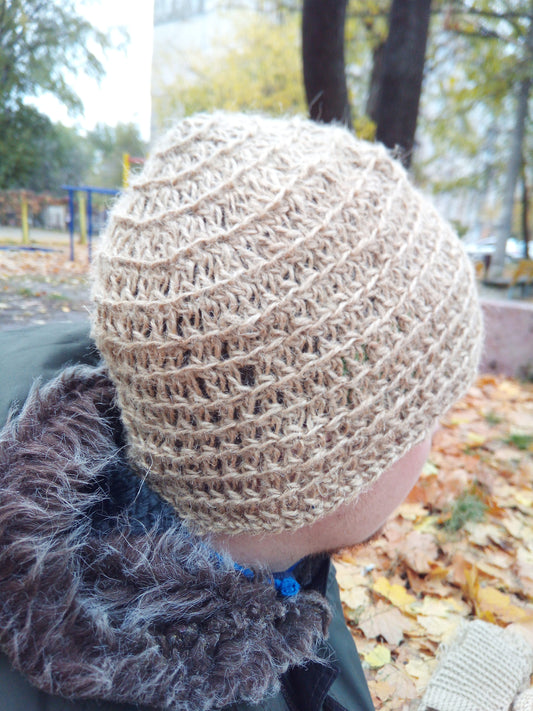 Crochet hemp hat, Unisex knitted hat made of hemp yarn, Cannabis thread handmade crochet
