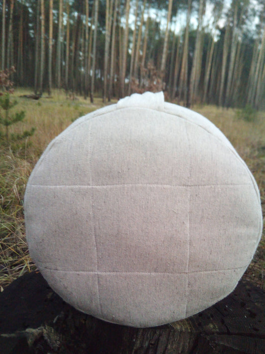 Hemp floor pouf with buckwheat hulls, Organic pillow, Buckwheat pillow seat, Zafu