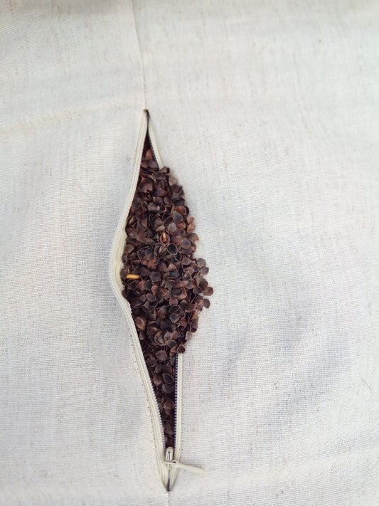 Buckwheat hulls inside hemp pillow, Hemp headrest, Organic Throw Pillow filled with Buckwheat hulls