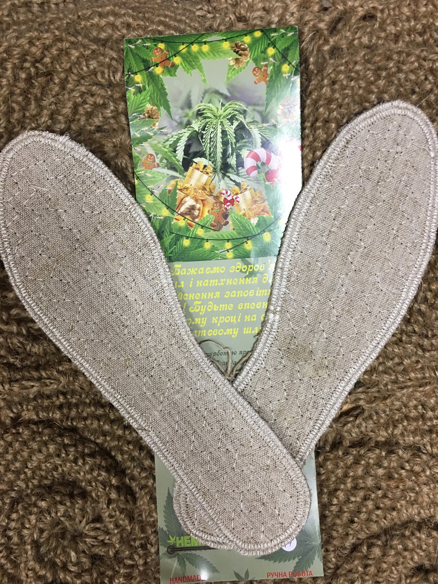 Natural 100% HEMP Insoles (men / women).Hemp Healing Insoles with sagebrush/ hemp shoes/Organic Insoles