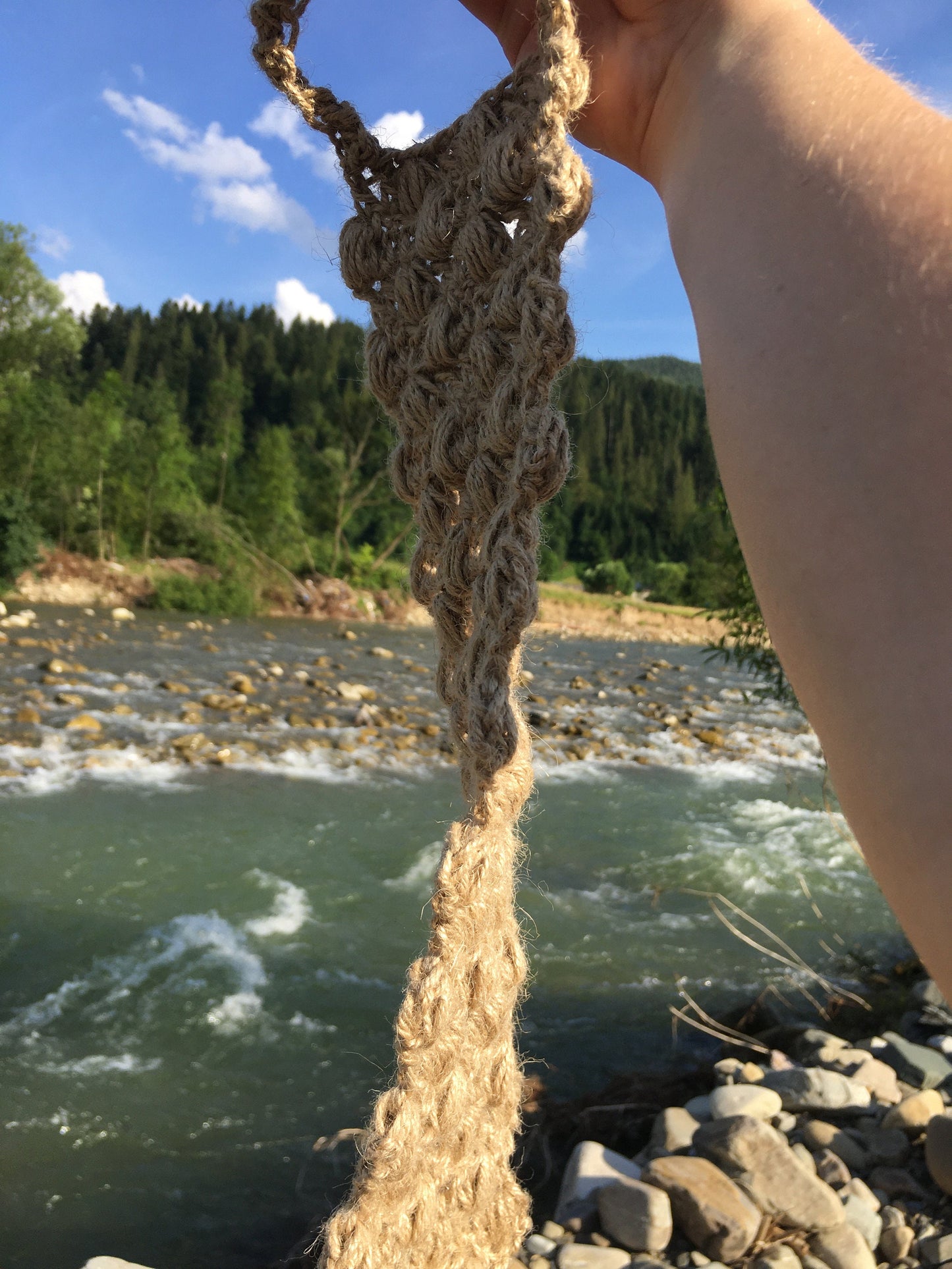 Hemp back scrubber, washcloth made of hemp thread