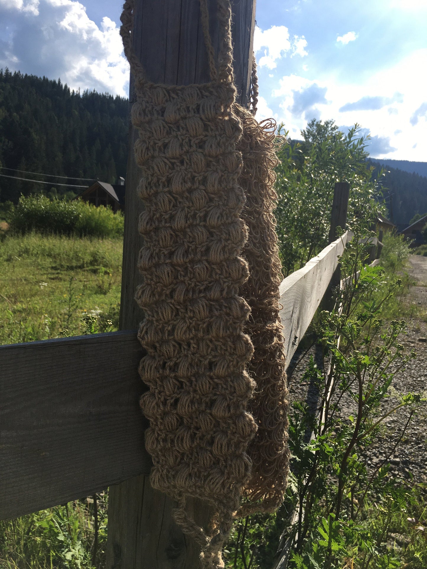 Hemp back scrubber, washcloth made of hemp thread