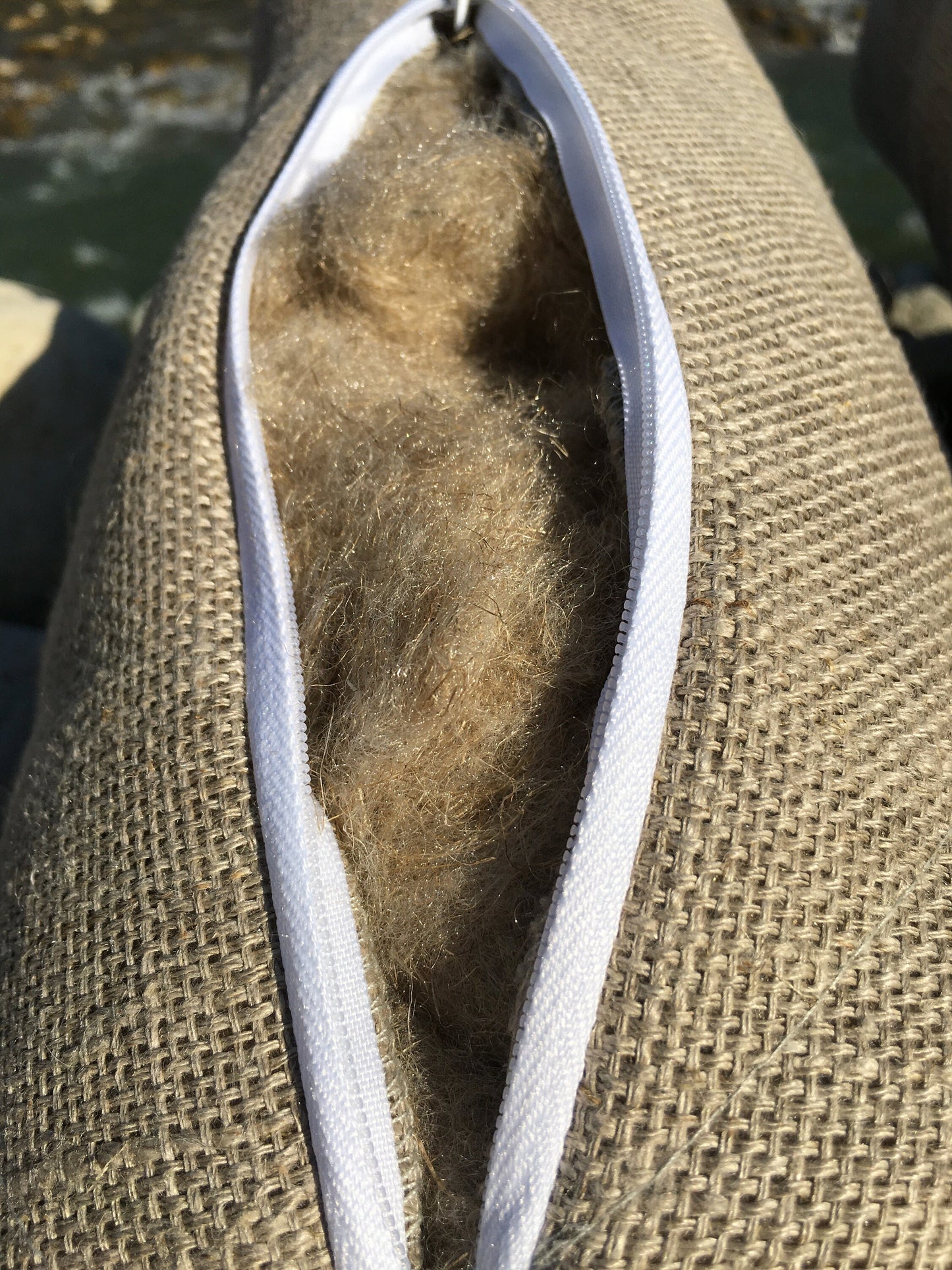 Hemp pillow with hemp filler, Travel pillow for lumbar support, Bolster for everyday yoga