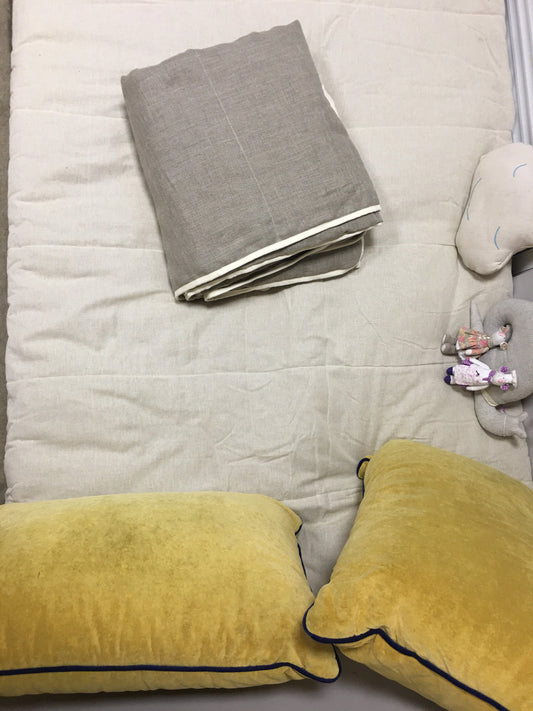 Organic hemp floor cushions with organic filler, Soft hemp sofa, Cannabis window seat cushion, Zafu & Zabuton