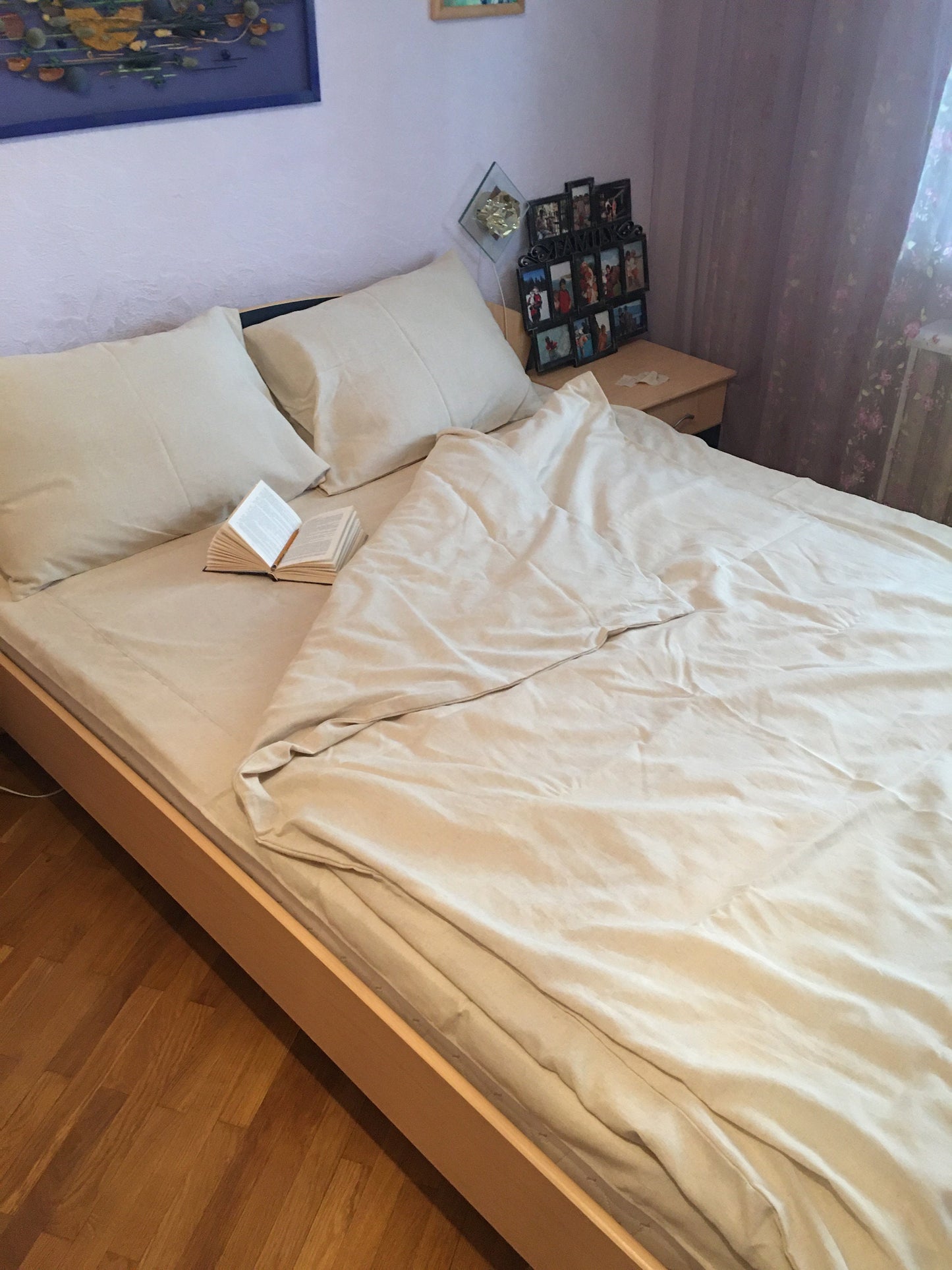 Hemp fabric sheets set, 2 pieces set fitted+flat sheet, Queen King Full Double different sizes of hemp bedding available