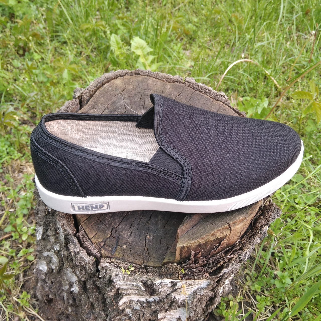 Black hemp shoes for women