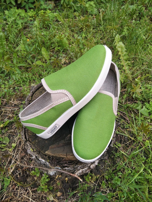 Hemp green sneakers for women, Organic hemp shoes for women