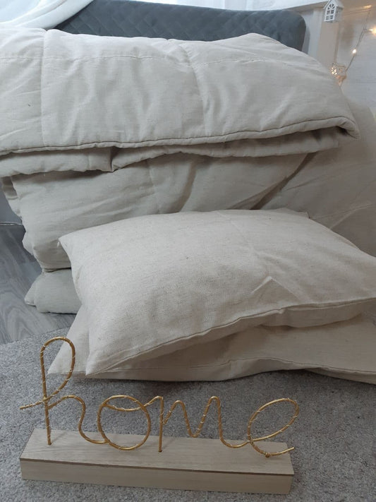 Hemp blanket and two hemp pillows