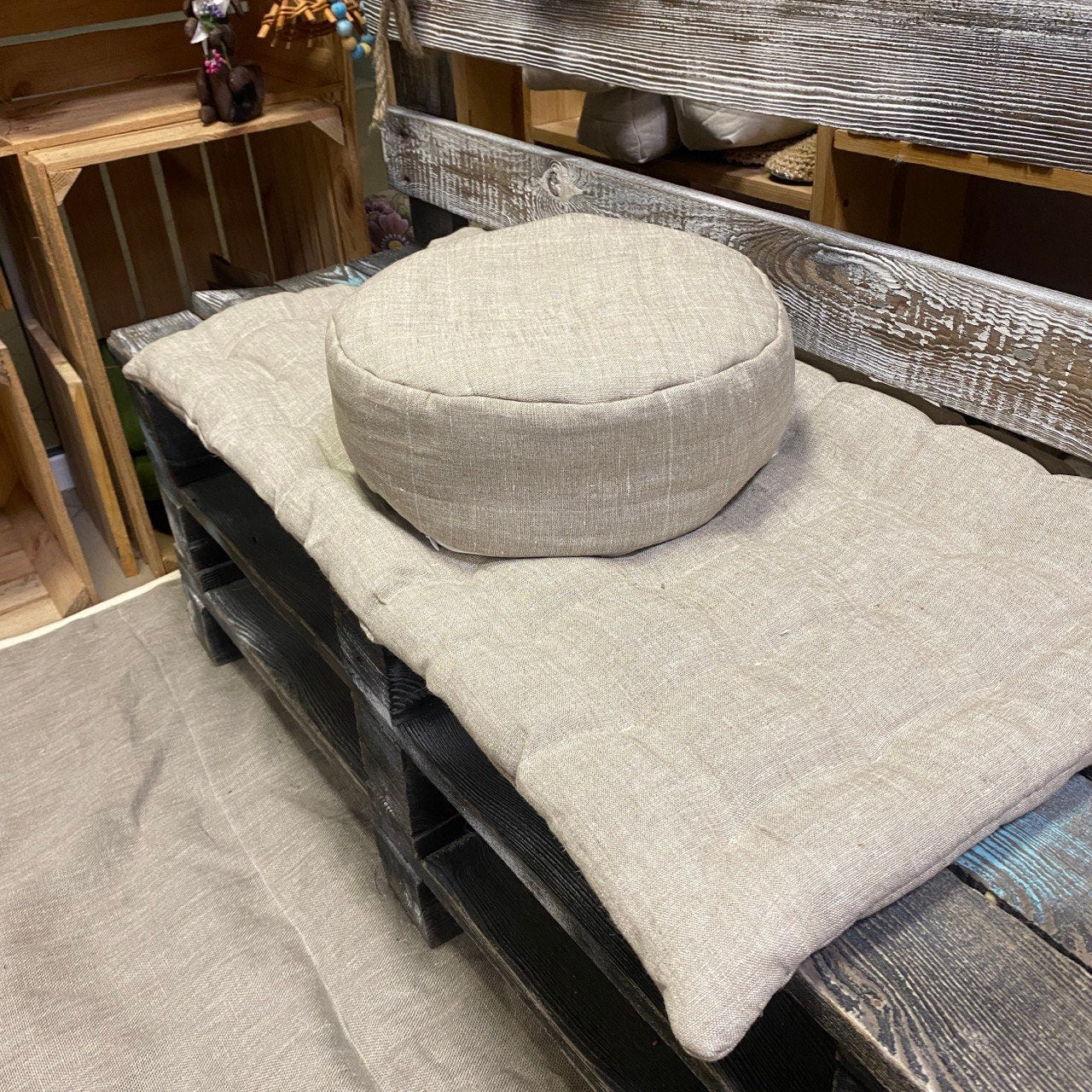 Hemp Meditation rug & Zafu, Meditation pillow