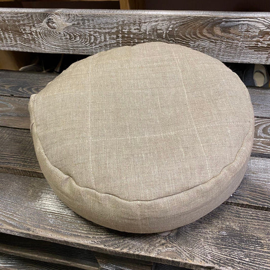 Hemp round zafu meditation cushion with buckwheat husk