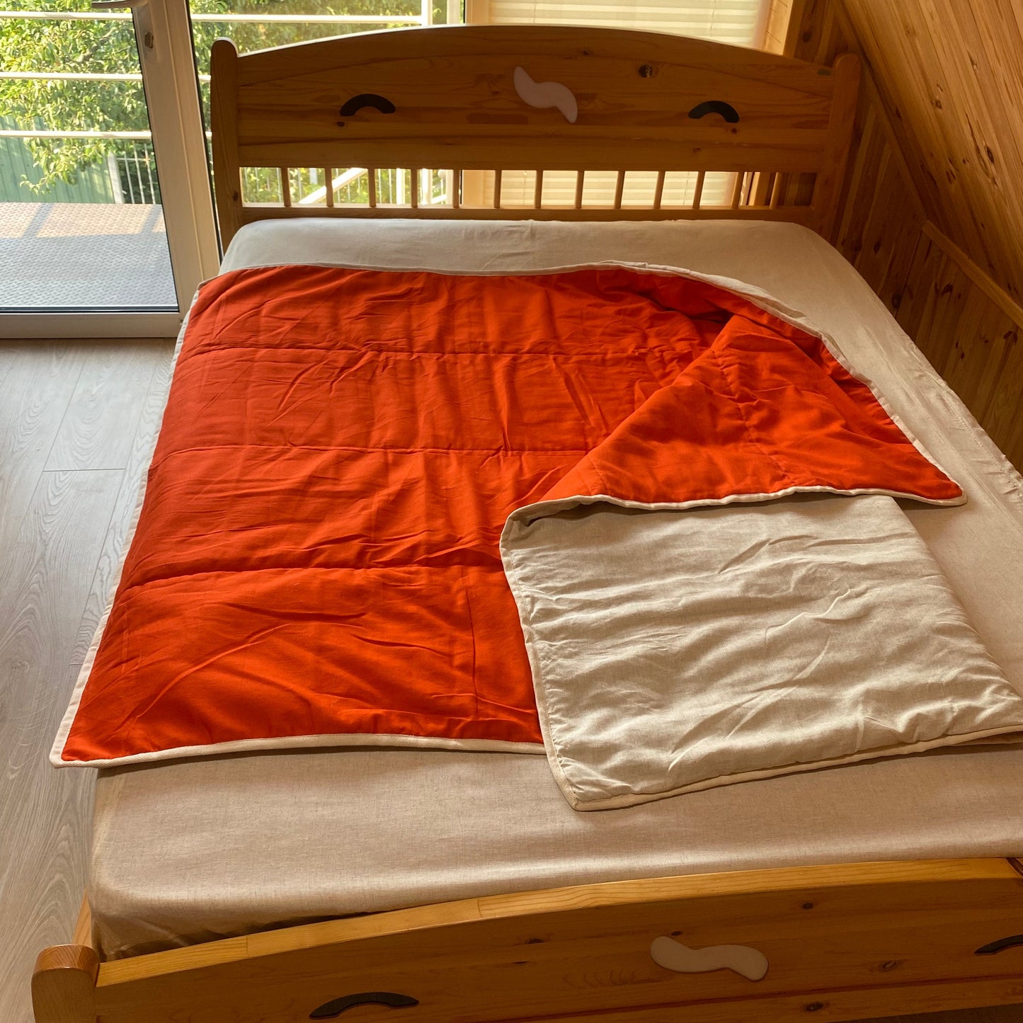 Hemp throw blanket Orange