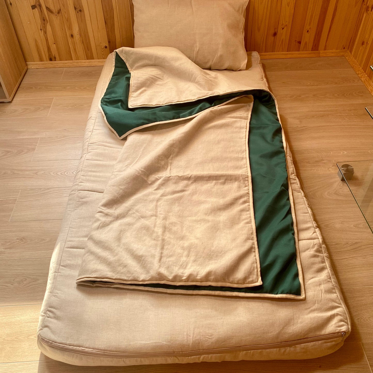 Hemp throw blanket Green
