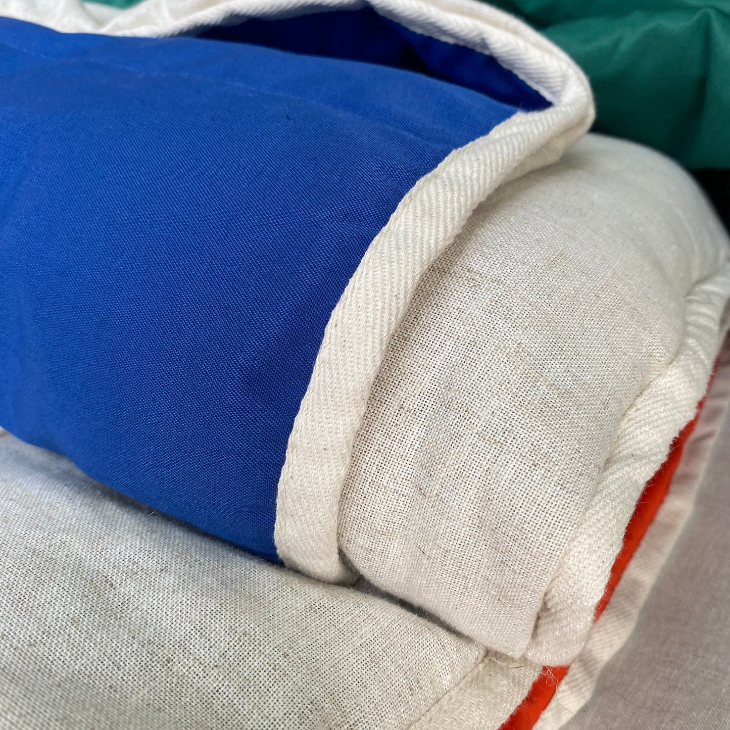 Hemp throw blanket Blue