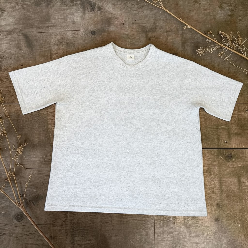 Men’s Natural Beige Hemp Cotton Oversized T-Shirt