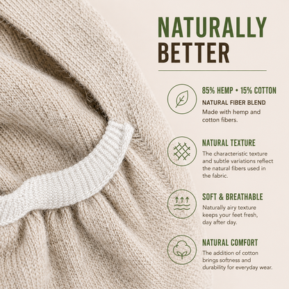 Hemp No-Show Socks — Natural Gray