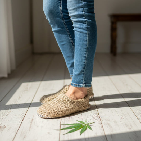 Handmade Unisex Hemp Slippers with Felt Sole