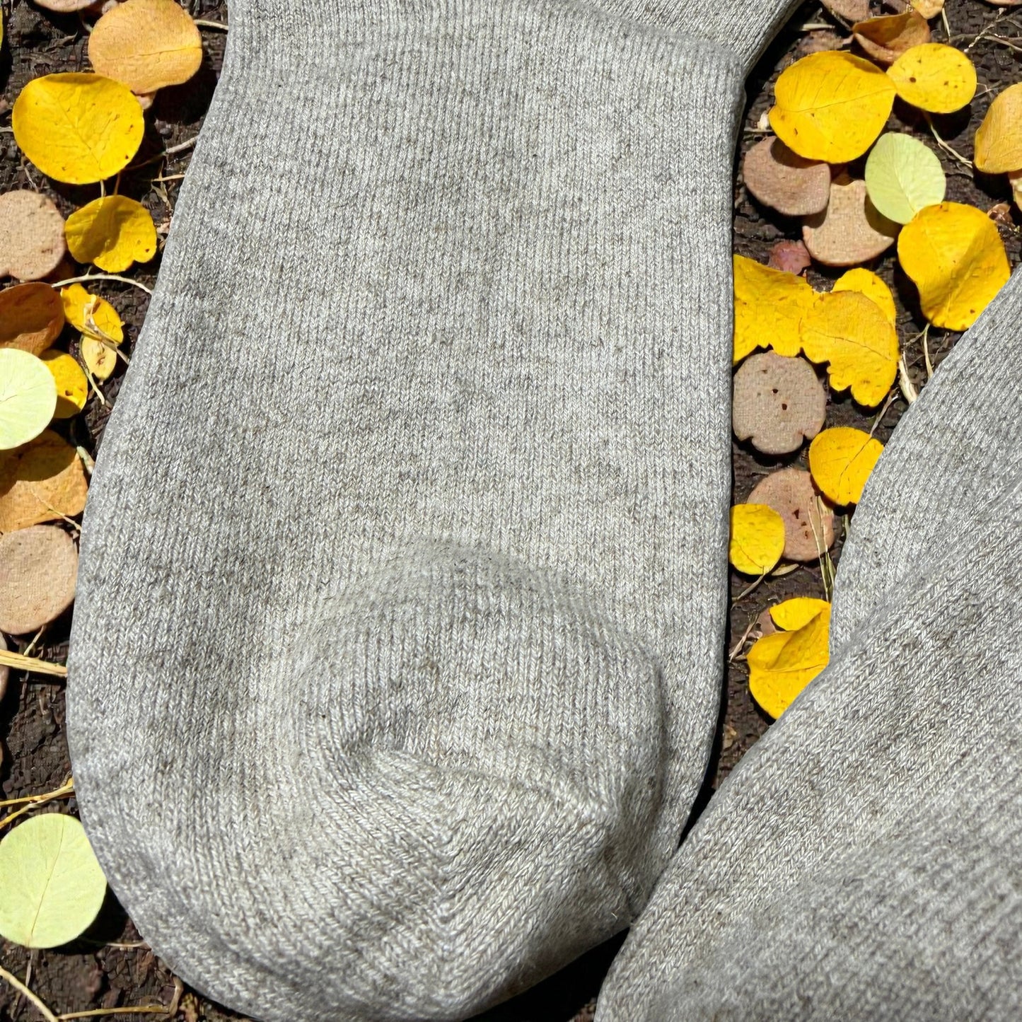 Linen Crew Socks, Unisex Linen Blend, Natural Gray