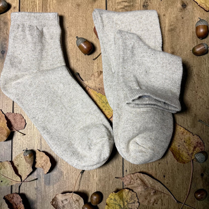 Linen Crew Socks, Unisex Linen Blend, Natural Gray