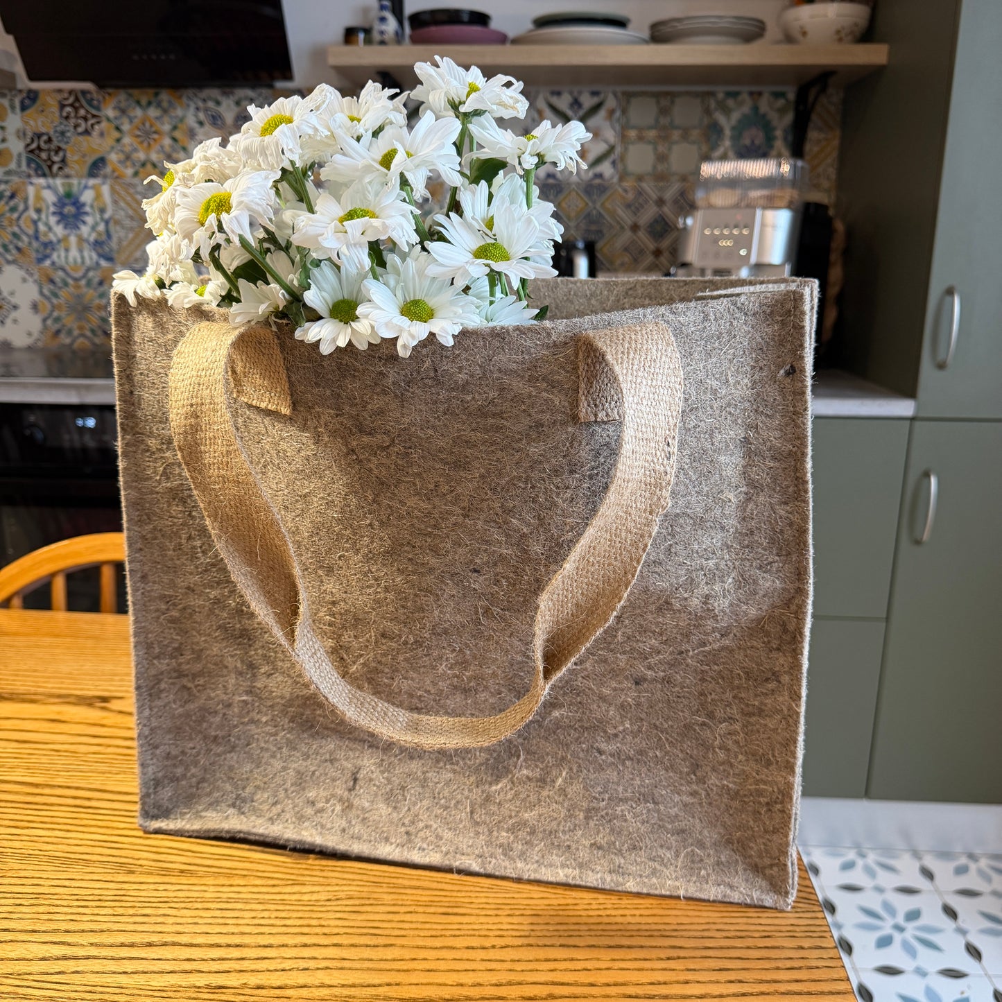 Handmade Hemp Shopper Bag – Durable Pressed Hemp Fiber Tote, Natural Eco Bag