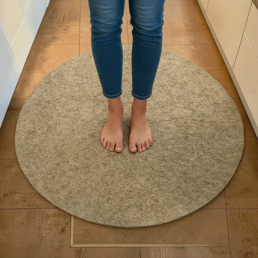 Round Pressed Hemp Fiber Rug – Natural Hemp Mat, 100 cm / 39.4 in