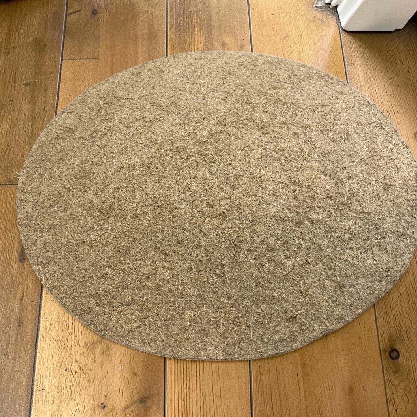 Round Pressed Hemp Fiber Rug – Natural Hemp Mat, 100 cm / 39.4 in