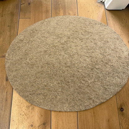 Round Pressed Hemp Fiber Rug – Natural Hemp Mat, 100 cm / 39.4 in