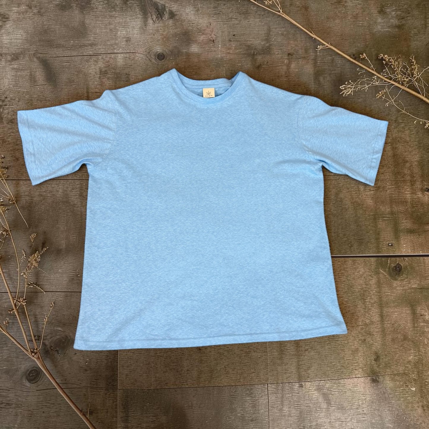 Men’s Sky Blue Hemp Cotton Oversized T-Shirt