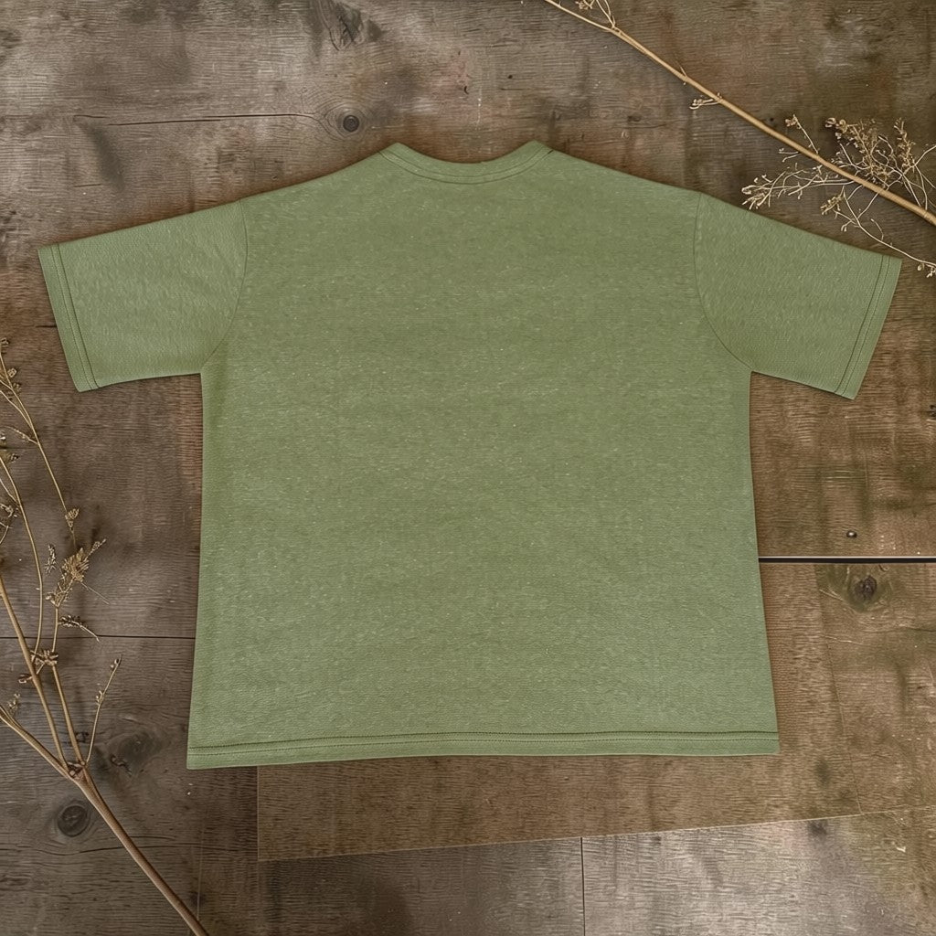 Men’s Olive Khaki Hemp Cotton Oversized T-Shirt