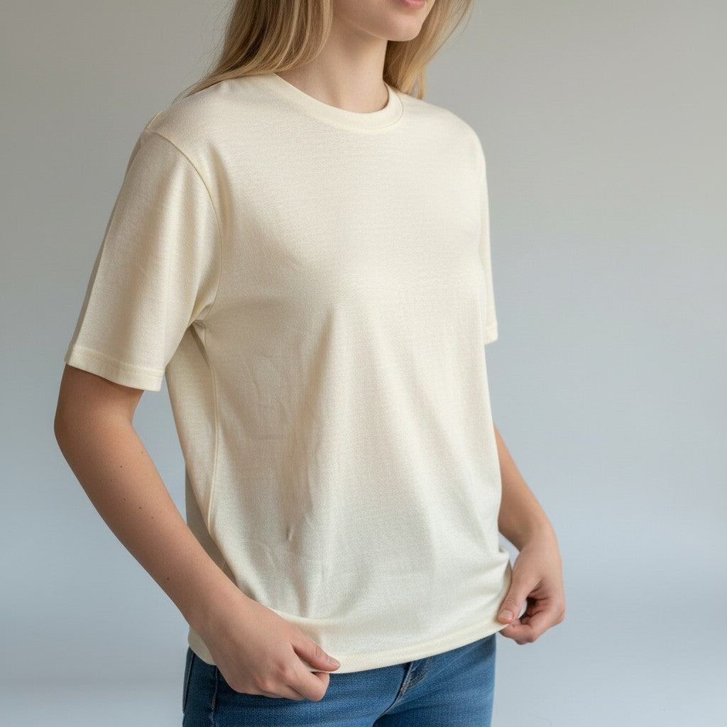 Women’s Milk White Hemp Cotton Oversized T-Shirt