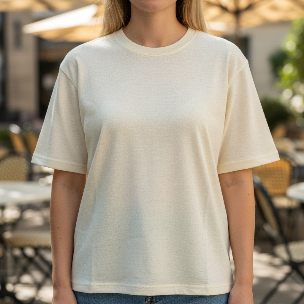 Women’s Milk White Hemp Cotton Oversized T-Shirt