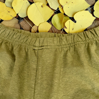 Men’s Khaki Hemp Knit Boxer Shorts with Elastic Waist and Button Fly