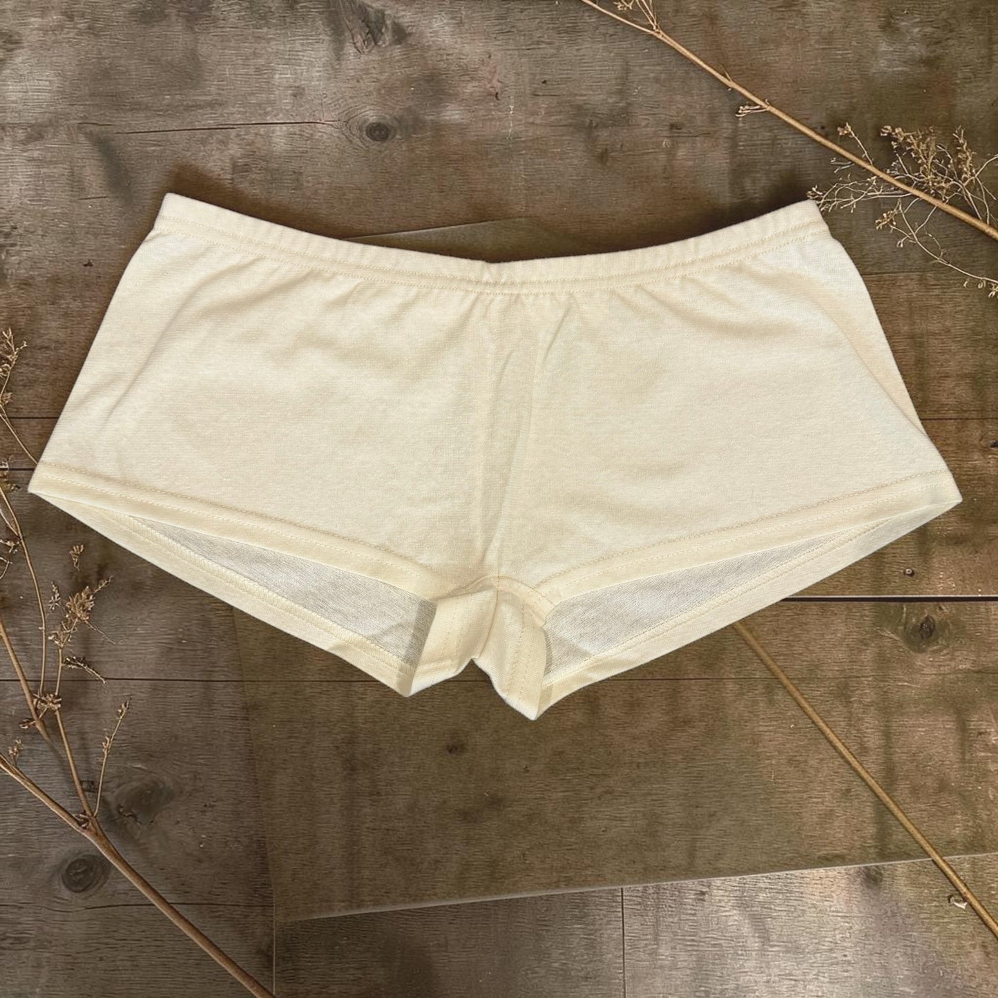 Women’s Milk White Hemp Boyshort Underwear Soft Natural Fabric Panties