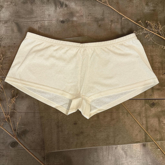 Women’s Milk White Hemp Boyshort Underwear Soft Natural Fabric Panties