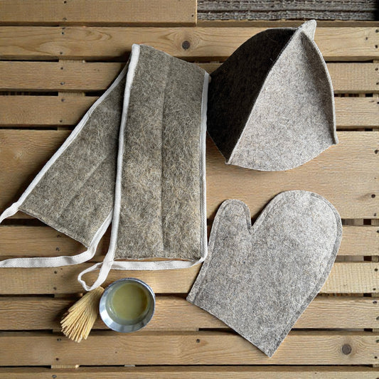 Hemp Sauna Set – 3-Piece Natural Bath & Sauna Set