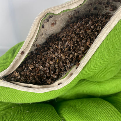 Hemp rug with buckwheat husk. Floor pillow for yoga and meditation with buckwheat husk. Size 60x90cm (23x35")