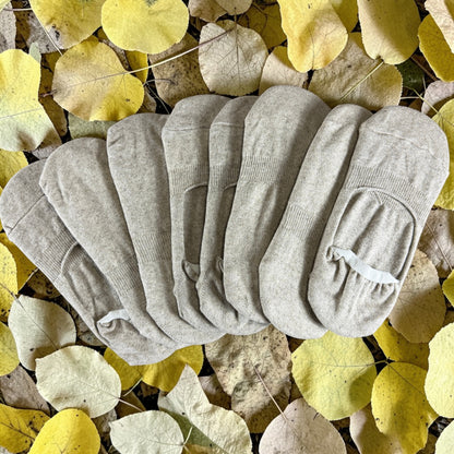 Linen No-Show Socks (Linen Blend) — Natural Gray