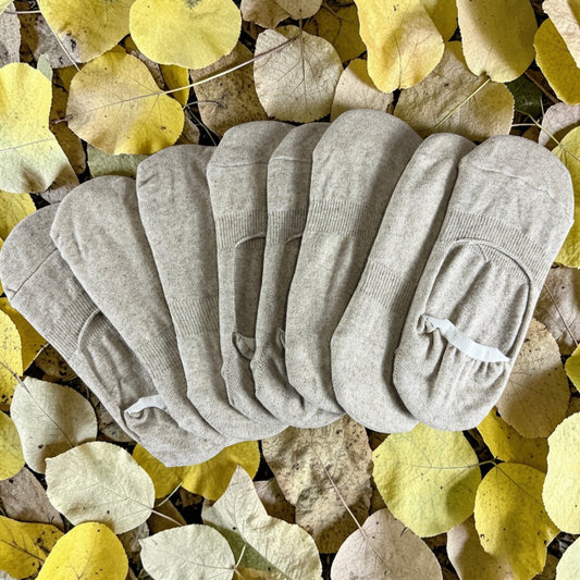 Linen No-Show Socks (Linen Blend) — Natural Gray