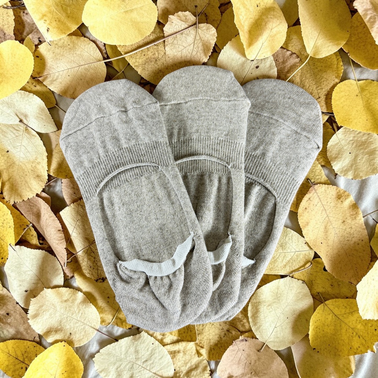 Linen No-Show Socks (Linen Blend) — Natural Gray