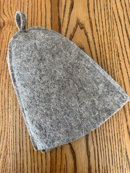 Hemp Sauna Hat (Banya & Steam Room) — Pressed Hemp Fiber Felt, Natural Color