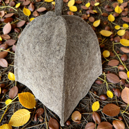 Hemp Sauna Hat (Banya & Steam Room) — Pressed Hemp Fiber Felt, Natural Color