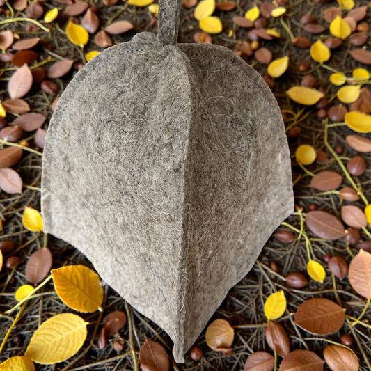 Hemp Sauna Hat (Banya & Steam Room) — Pressed Hemp Fiber Felt, Natural Color