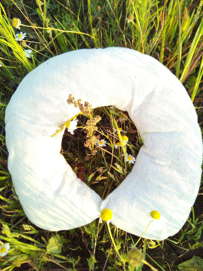 Hemp neck pillow with hemp filler and cover, Organic car, Hemp eco bedding