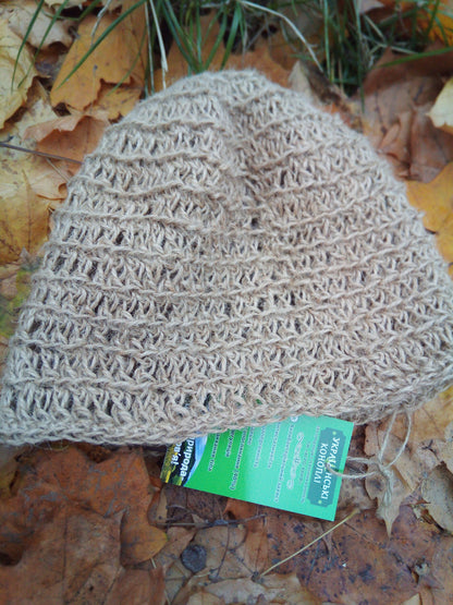 Crochet hemp hat, Unisex knitted hat made of hemp yarn, Cannabis thread handmade crochet