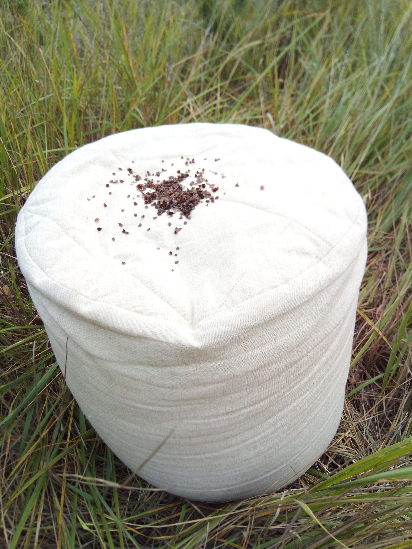 Hemp floor pouf with buckwheat hulls, Organic pillow, Buckwheat pillow seat, Zafu