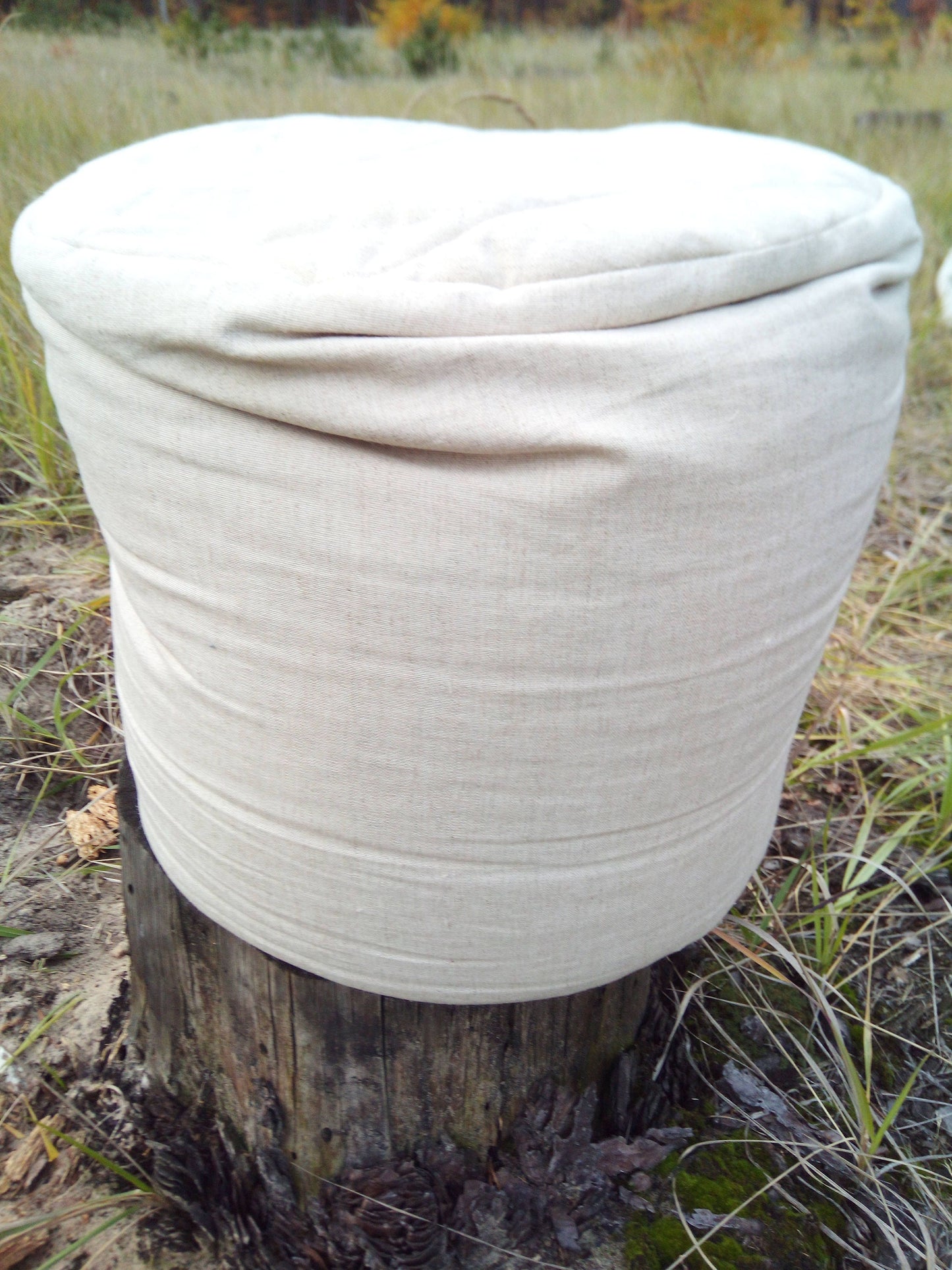 Hemp floor pouf with buckwheat hulls, Organic pillow, Buckwheat pillow seat, Zafu