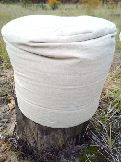 Hemp floor pouf with buckwheat hulls, Organic pillow, Buckwheat pillow seat, Zafu