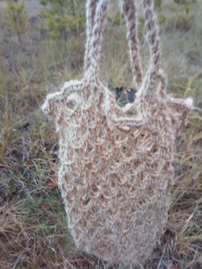 Hemp knit bag transparent, Use as market bag or to take some products to the beach
